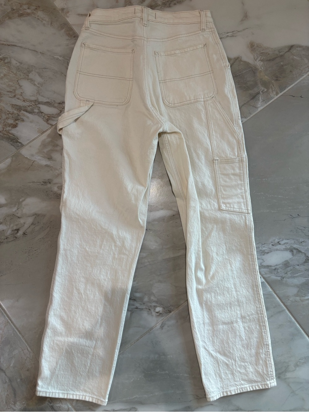 SOLD OUT Abercrombie & Fitch Cream Wide-Leg Utility Jeans - Picture 5 of 10